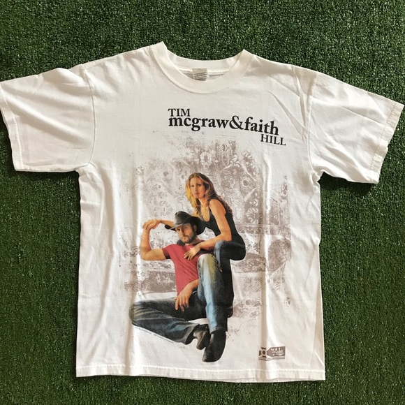 Tim McGraw Faith Hill Soul 2 Soul The World Tour Men/'s White T-Shirt Size S-3XL